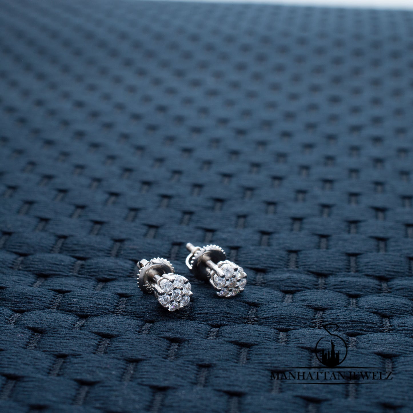 Flower Earrings VVS D Moissanite Silver