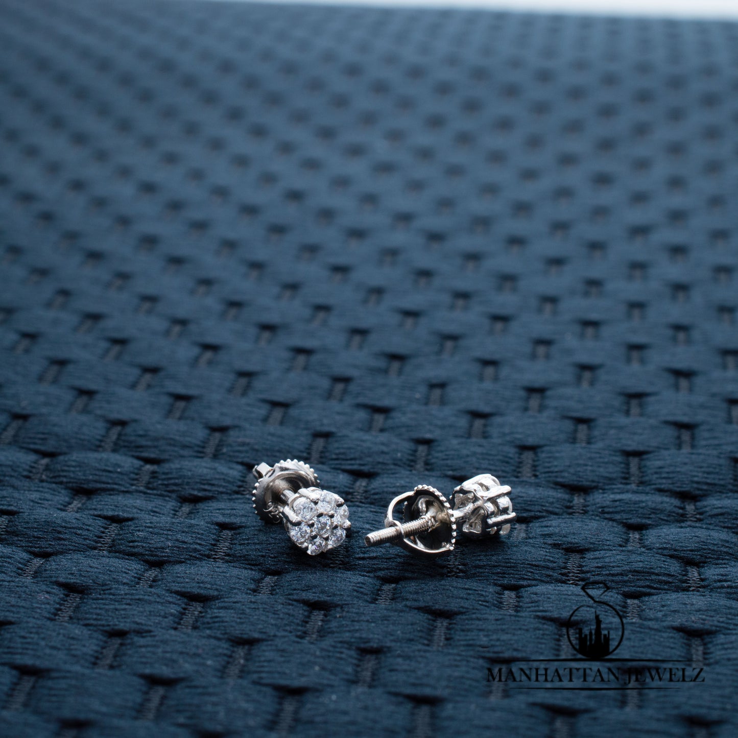 Flower Earrings VVS D Moissanite Silver