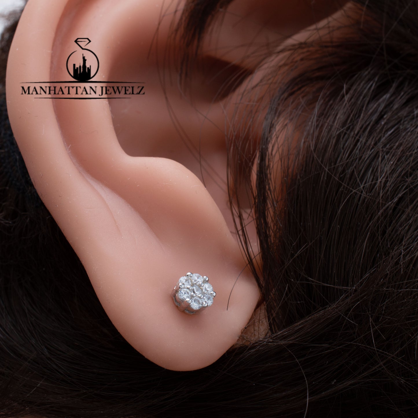 Flower Earrings VVS D Moissanite Silver