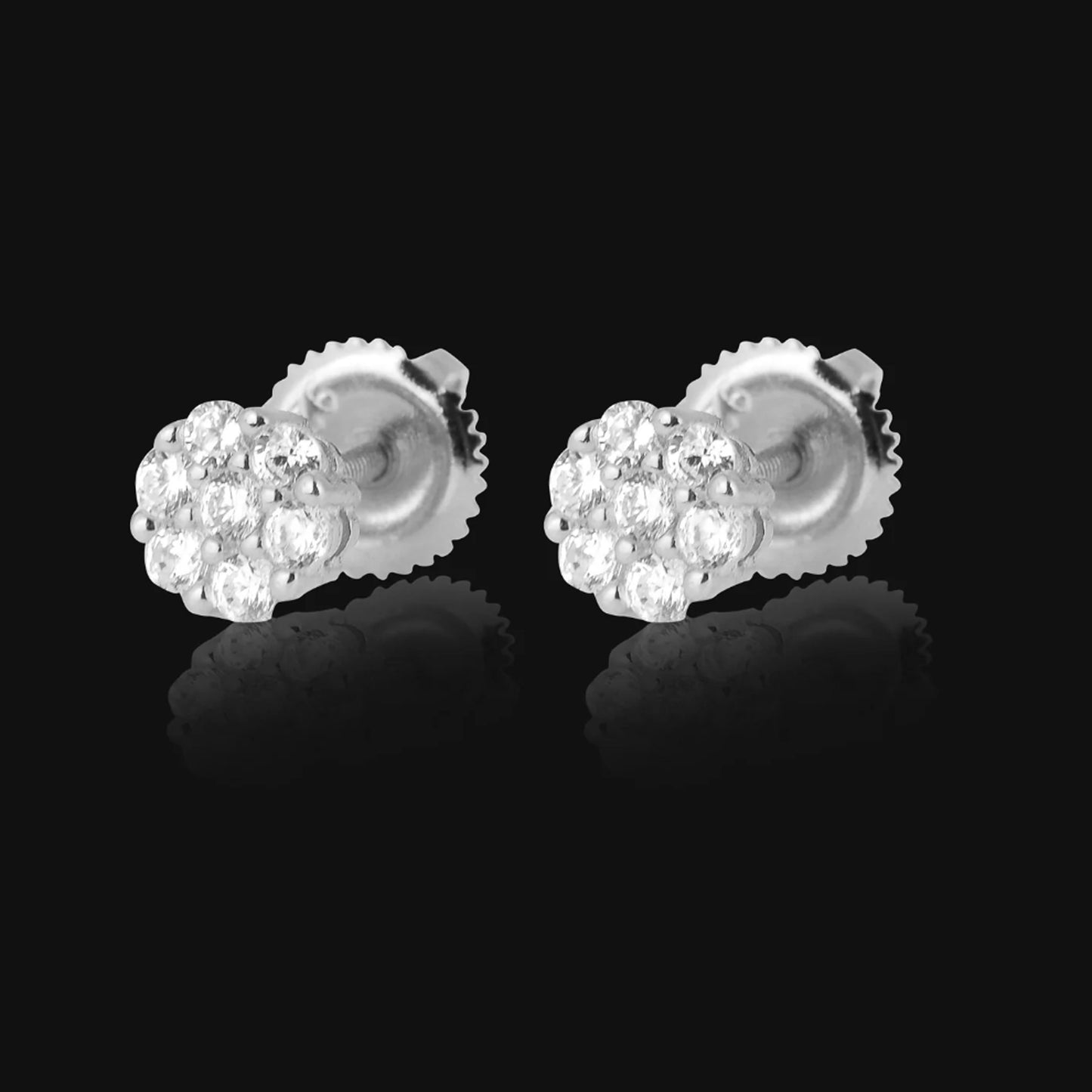 Flower Earrings VVS D Moissanite Silver