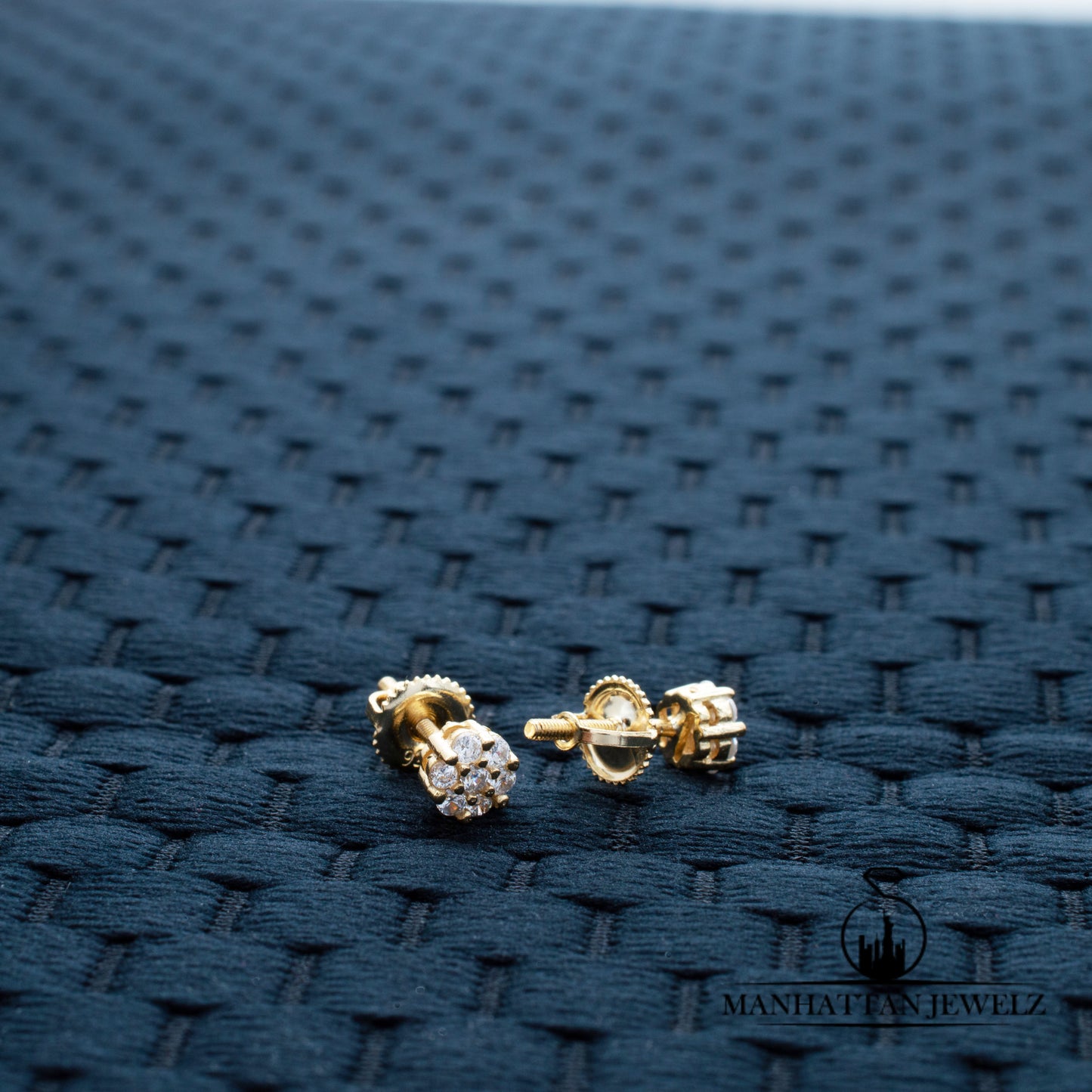 Real Silver CZ Flower Earrings # 9210722