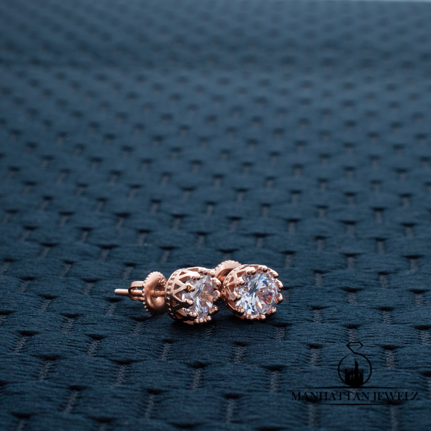 Real Silver CZ Stud Earrings # 927155