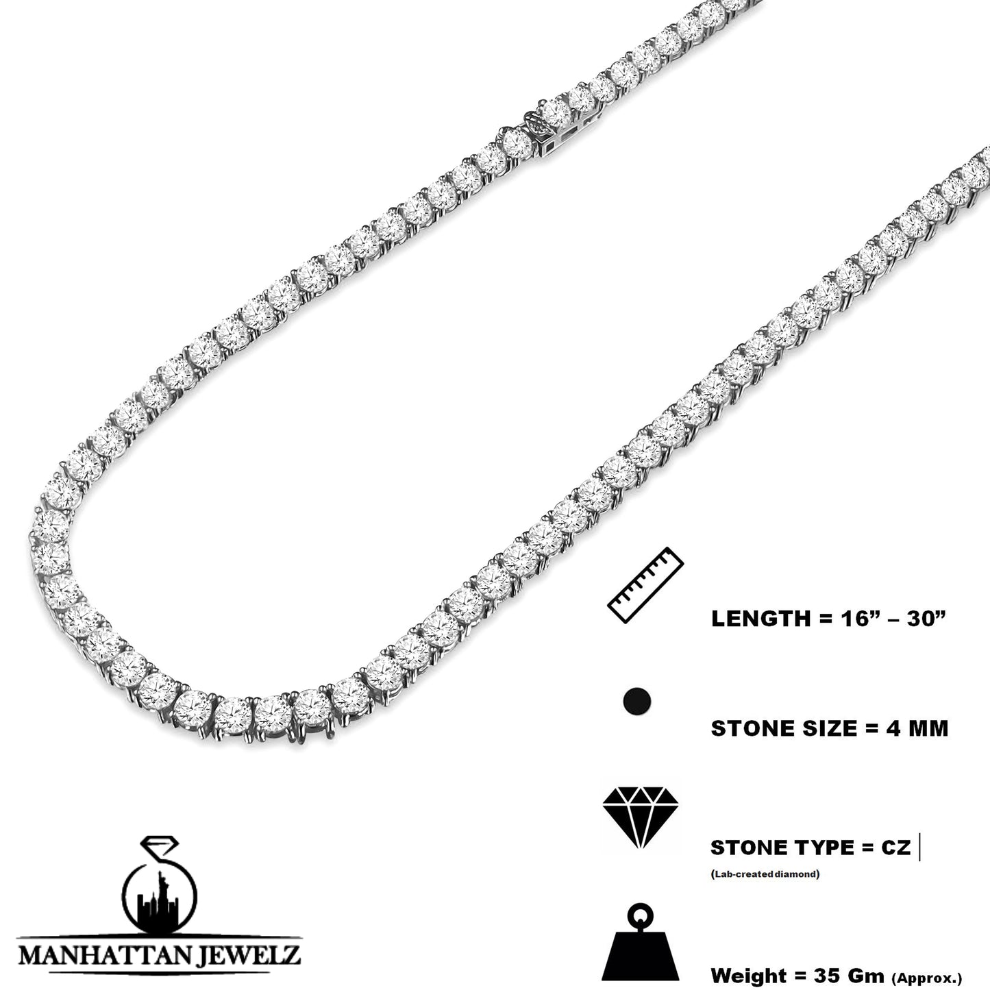 ONE ROW CZ TENNIS NECKLACE