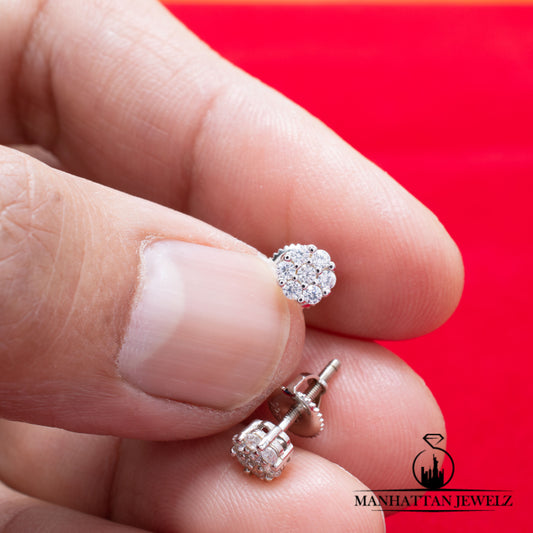 Flower Earrings VVS D Moissanite Silver