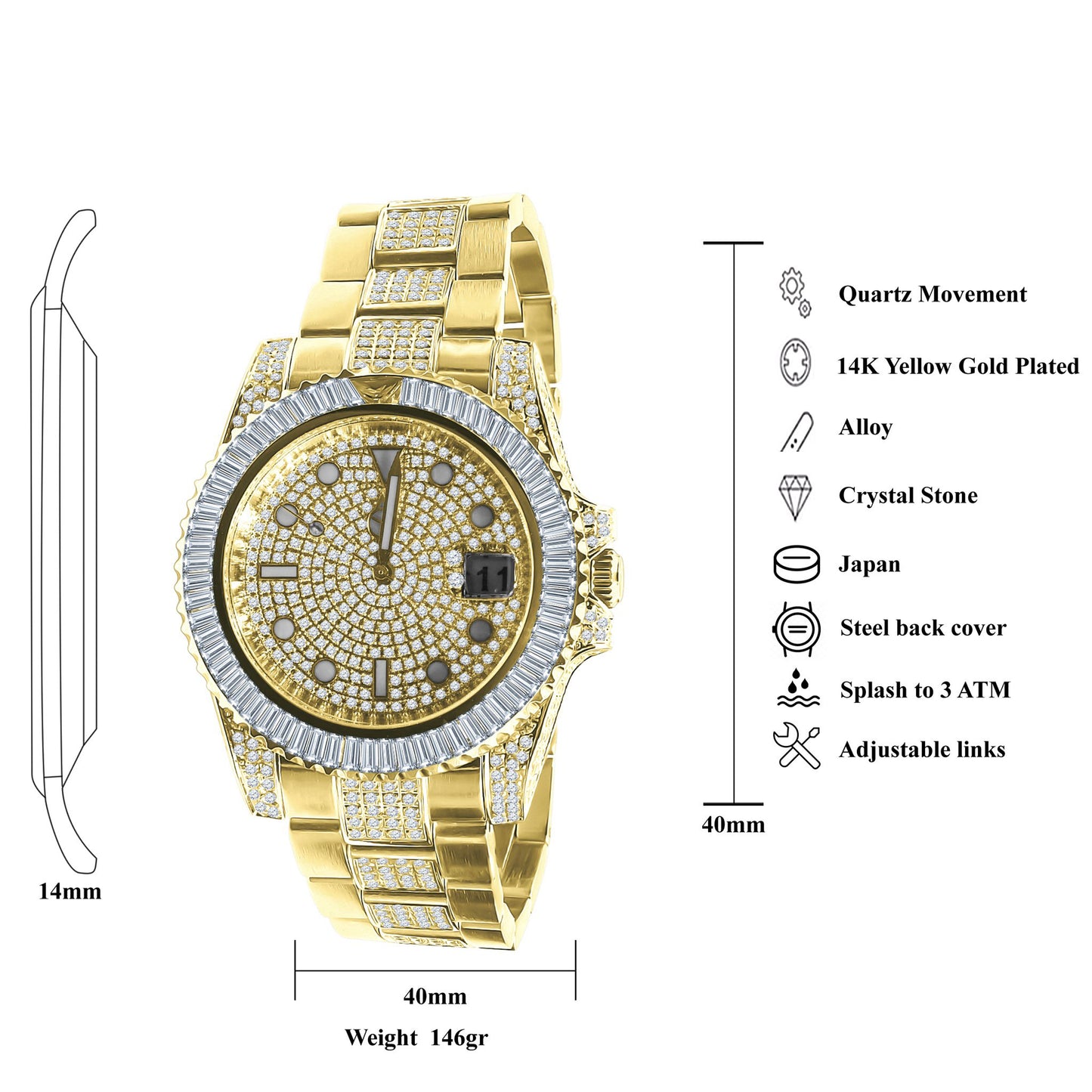 STEEL FULL CZ WATCH I 100084