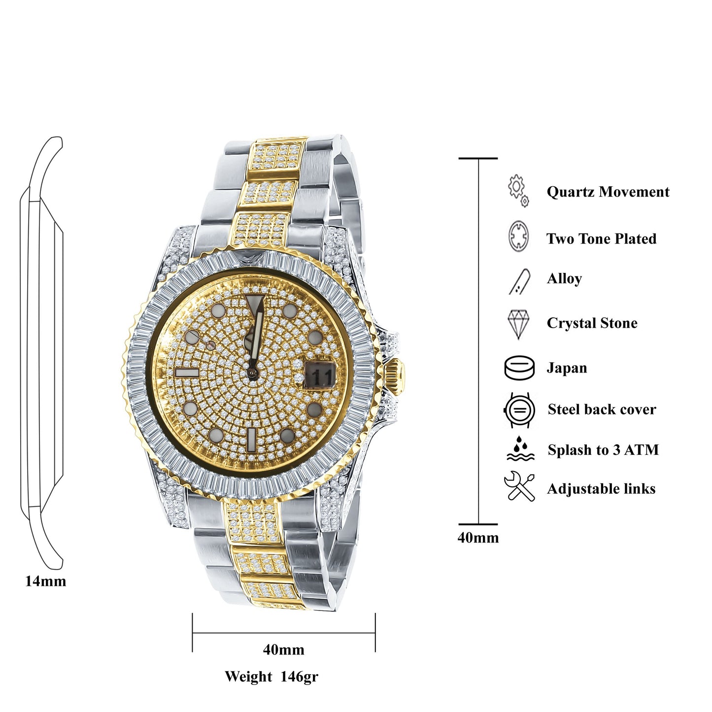 STEEL FULL CZ WATCH I 100085