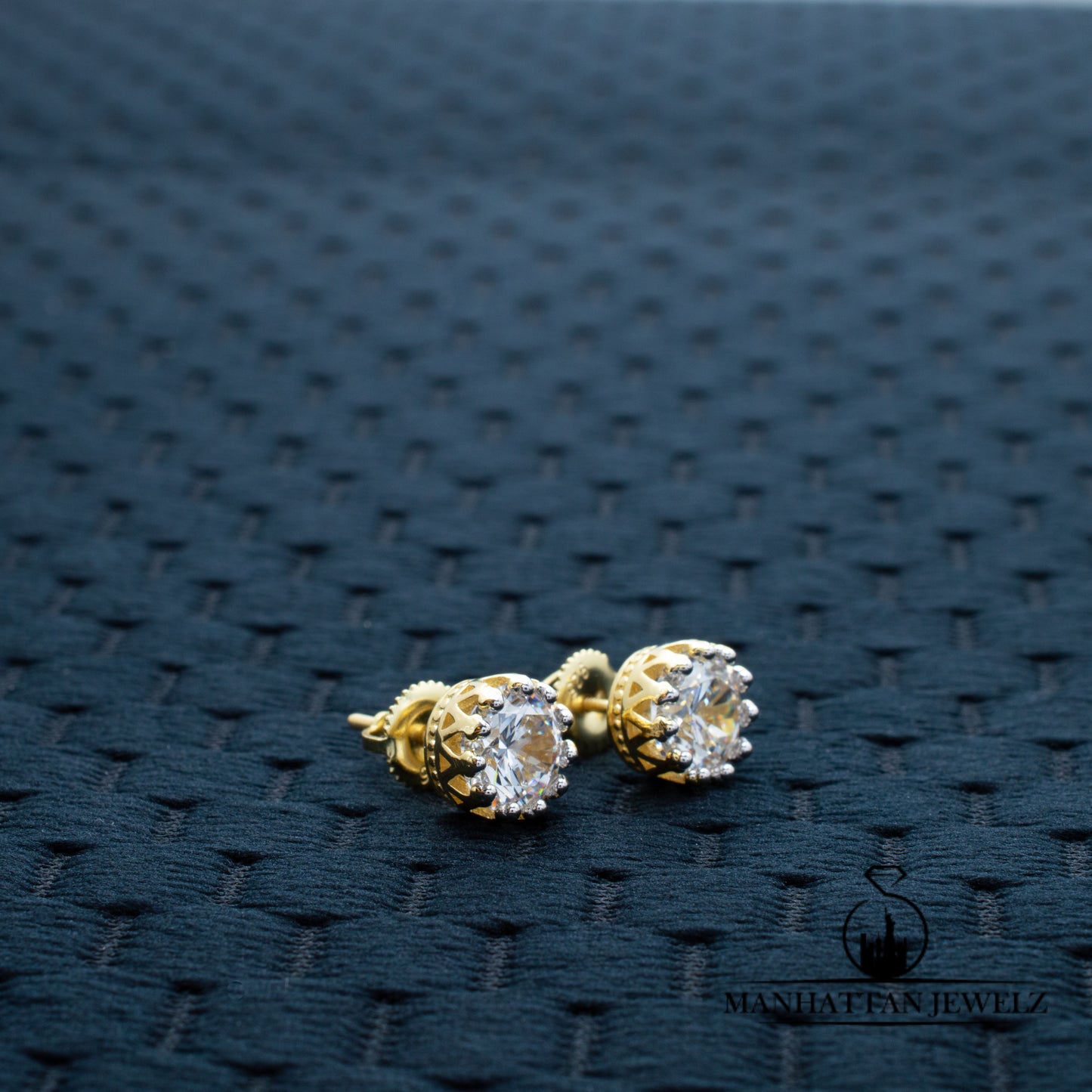 Real Silver CZ Stud Earrings # 927152